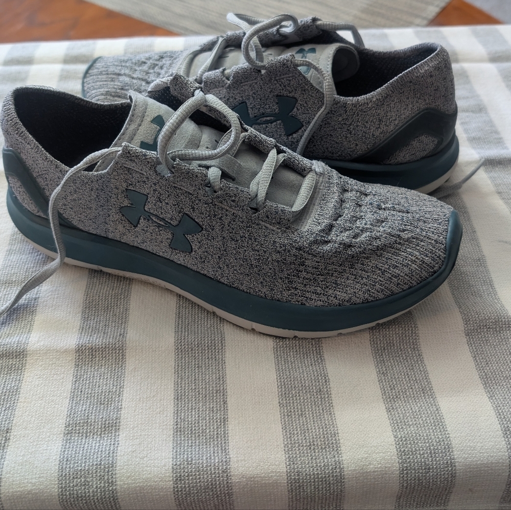 Under Armour Gray and Teal Sneakers